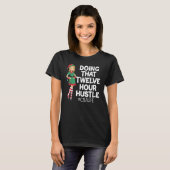 12時間ハッスルCNAライフ認定看護アッシー Tシャツ (正面フル)