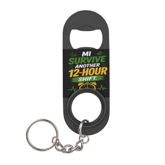12時間勤務のカスタムジャマイカ人看護師 キーホルダー栓抜き (正面)
