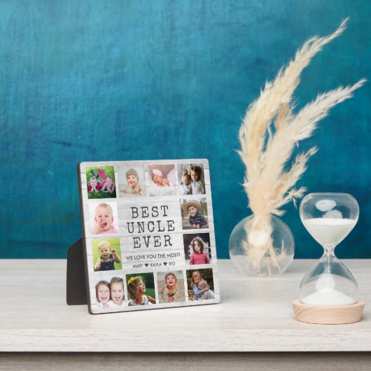 12最高の枚のフォトコラージュ灰色の白木 フォトプラーク (インサイチュ)