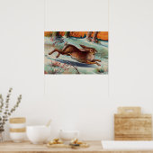 12月うさぎミディアムポスター ポスター (キッチン)