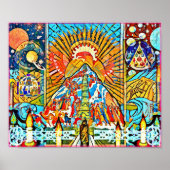 12月うぶな人フォークアートウィンターお祝いポスター ポスター (正面)