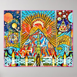 12月うぶな人フォークアートウィンターお祝いポスター ポスター