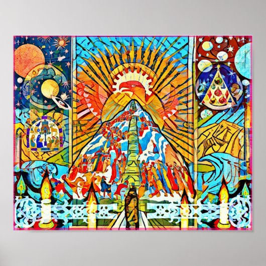 12月うぶな人フォークアートウィンターお祝いポスター ポスター (正面)