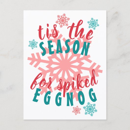 12月おもしろい冬季エグノグ引用文ワード ポストカード (正面)