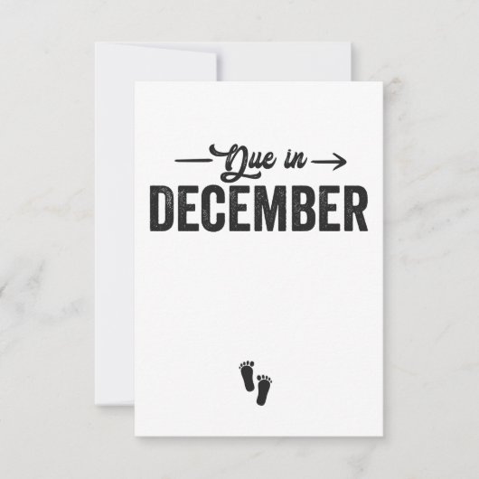 12月に支払いベビー発表の妊娠ギフト サンキューカード (正面)