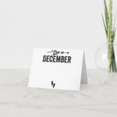 12月に支払いベビー発表の妊娠ギフト サンキューカード (正面)