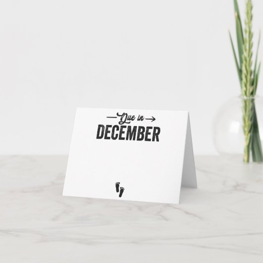 12月に支払いベビー発表の妊娠ギフト サンキューカード (正面)