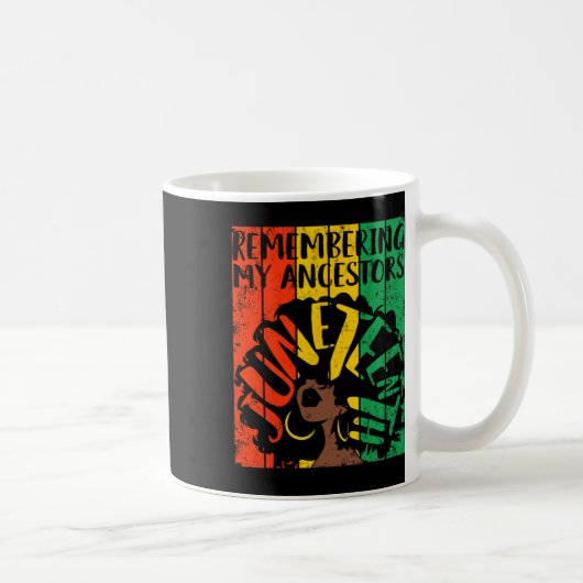 12月に私の祖先を覚える黒の自由 コーヒーマグカップ (右)