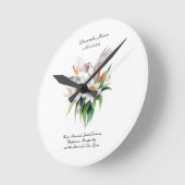 12月に開かれる水仙のフローラ ラウンド壁時計 (傾斜)