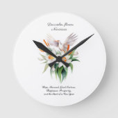 12月に開かれる水仙のフローラ ラウンド壁時計 (正面)