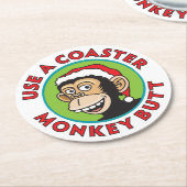 12月のおもしろいなパーティー ラウンドペーパーコースター (アングル)