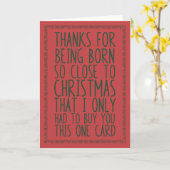 12月のおもしろい誕生日とクリスマスの組み合わせ カード (黄色い花)