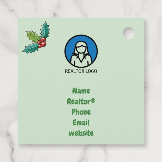 12月のカスタマイズ可能なポップ・アートの不動産仲介業者バイラップアップ フェイバータグ (裏面)
