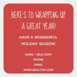 12月のカスタマイズ可能な不動産仲介業者ポップ・アートのの種類 スクエアシール