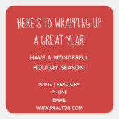 12月のカスタマイズ可能な不動産仲介業者ポップ・アートのの種類 スクエアシール (正面)