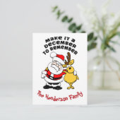 12月のクリスマスカスタム葉書を思い出す ポストカード (スタンド正面)