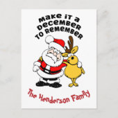 12月のクリスマスカスタム葉書を思い出す ポストカード (正面)