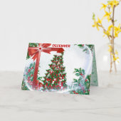 12月のクリスマスグリーティングカード カード (黄色い花)