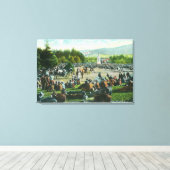 12月のゴールデンゲートパークでの群衆の眺め キャンバスプリント (インサイチュ (ウッドフロア))