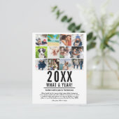 12月のハイライト写真コラージュ 現代的なクリスマス年賀状 シーズンポストカード (スタンド正面)