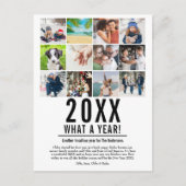 12月のハイライト写真コラージュ 現代的なクリスマス年賀状 シーズンポストカード (正面)