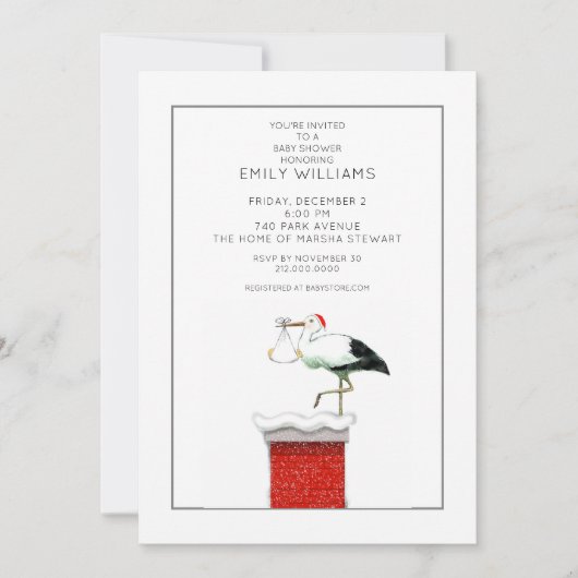 12月のベビーシャワー招待状 招待状 (正面)