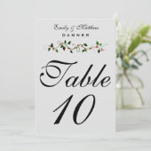 12月のホリデーウェディングテーブルナンバー 5X7 招待状 (スタンド正面)