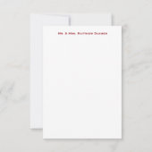 12月のホリデーウェディング感謝祭 フォトフラットカード サンキューカード (裏面)