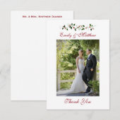 12月のホリデーウェディング感謝祭 フォトフラットカード サンキューカード (正面/裏面)