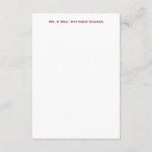 12月のホリデーウェディング感謝祭 フォトフラットカード サンキューカード (裏面)