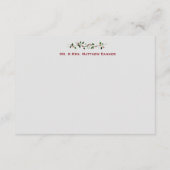 12月のホリデーウェディング サンクス フラットカード ノートカード (裏面)