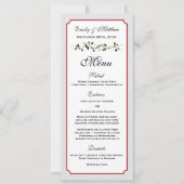 12月のホリデーウェディング レセプションメニューカード 招待状 (正面)