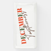 12月の一緒祝立ち：の季節 横断幕 (縦)