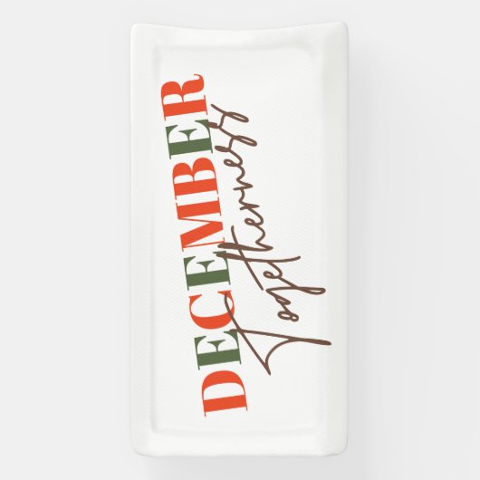 12月の一緒祝立ち：の季節 横断幕 (縦)