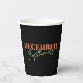 12月の一緒祝立ち：の季節 紙コップ (正面)