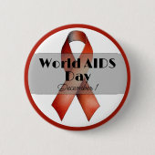 12月の世界エイズデー認識度リボン 缶バッジ (正面)