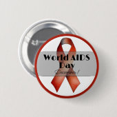 12月の世界エイズデー認識度リボン 缶バッジ (正面&裏面)