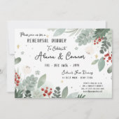 12月の休日の結婚リハーサルディナー 招待状 (正面)