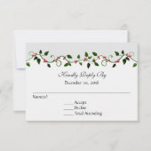 12月の休日の結婚式RSVP返信カード 出欠カード (正面)