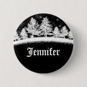 12月の会社のパーティー名タグ（黒） 缶バッジ (正面)