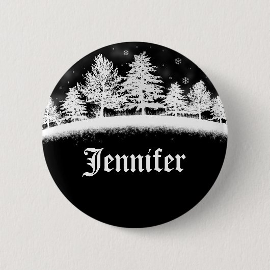 12月の会社のパーティー名タグ（黒） 缶バッジ (正面)