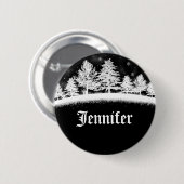 12月の会社のパーティー名タグ（黒） 缶バッジ (正面&裏面)