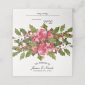 12月の冬のウェディングホリーベリーフローラテーブル プレイスカード (外部開封)