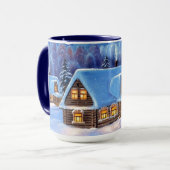 12月の冬の雪のシーン  季節の休日 マグカップ (正面左)