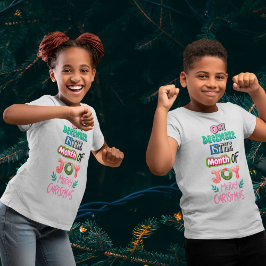 12月の喜びのかわいいクリスマス Tシャツ