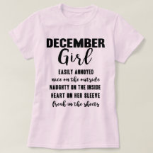 12月の女の子の誕生日プレゼントのおもしろいな女性Tシャツ