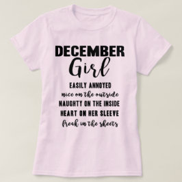 12月の女の子の誕生日プレゼントのおもしろいな女性Tシャツ Tシャツ