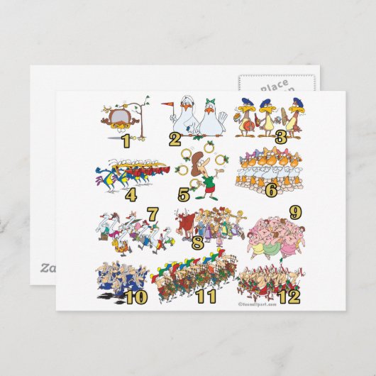 12月の日のクリスマスソング漫画 シーズンポストカード (正面/裏面)