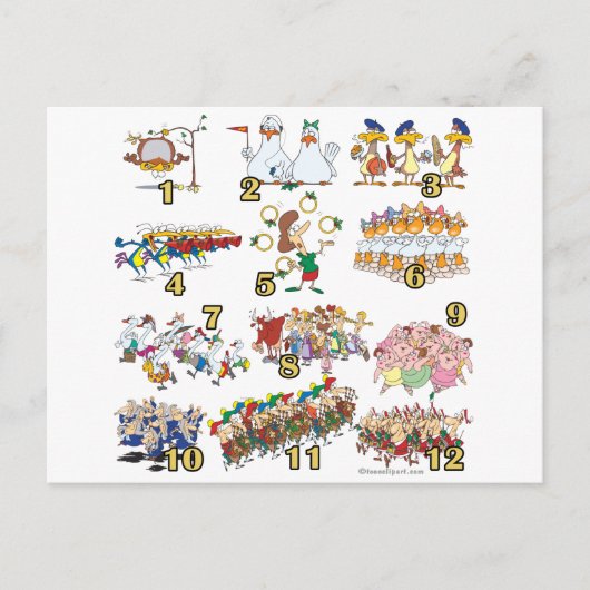 12月の日のクリスマスソング漫画 シーズンポストカード (正面)