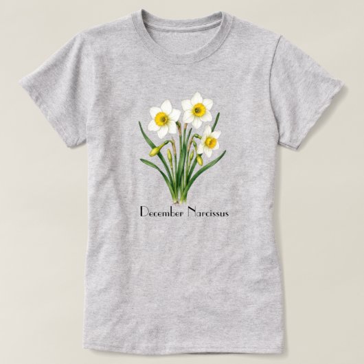 12月の水仙の花Tシャツ Tシャツ (デザイン正面)